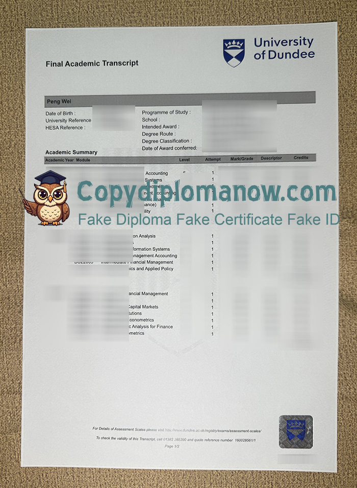 university of dundee Transcript