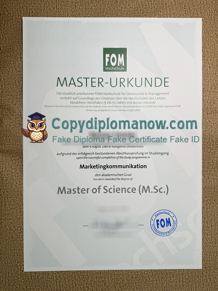 FOM Hochschule Urkunde