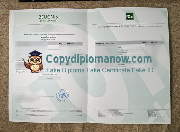 FOM University of Applied Sciences Transcript