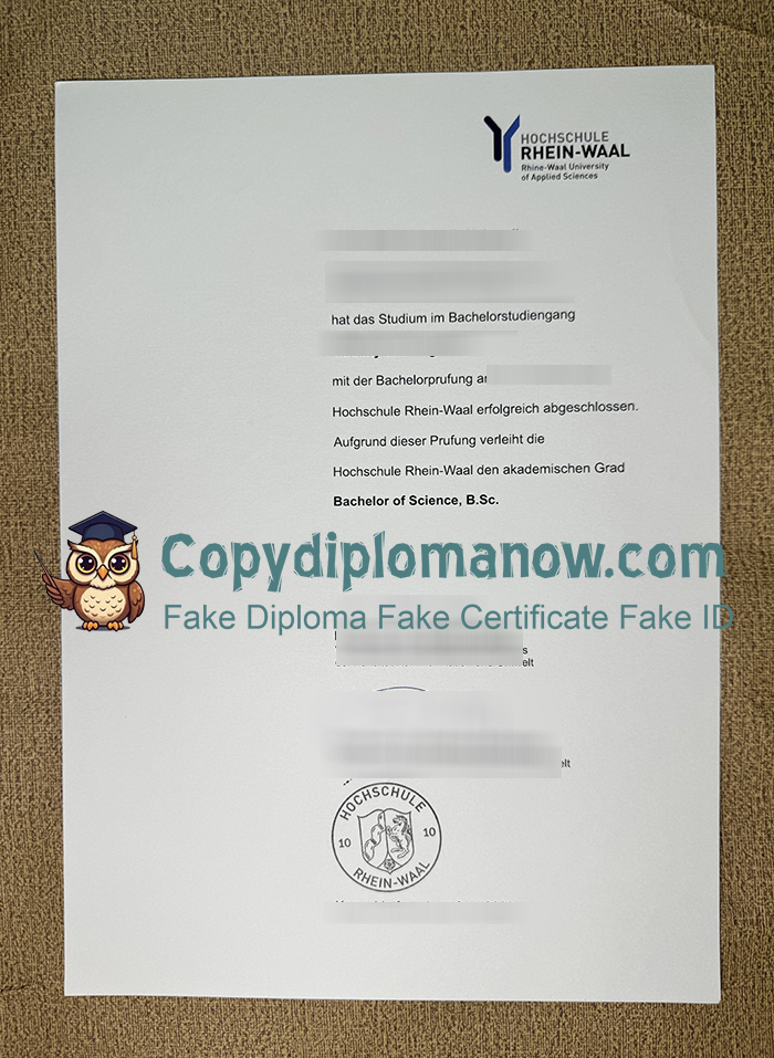 Hochschule Rhein-Waal Urkunde, HSRW Urkudne