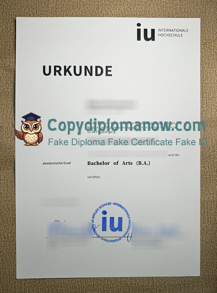IU Internationale Hochschule Urkunde