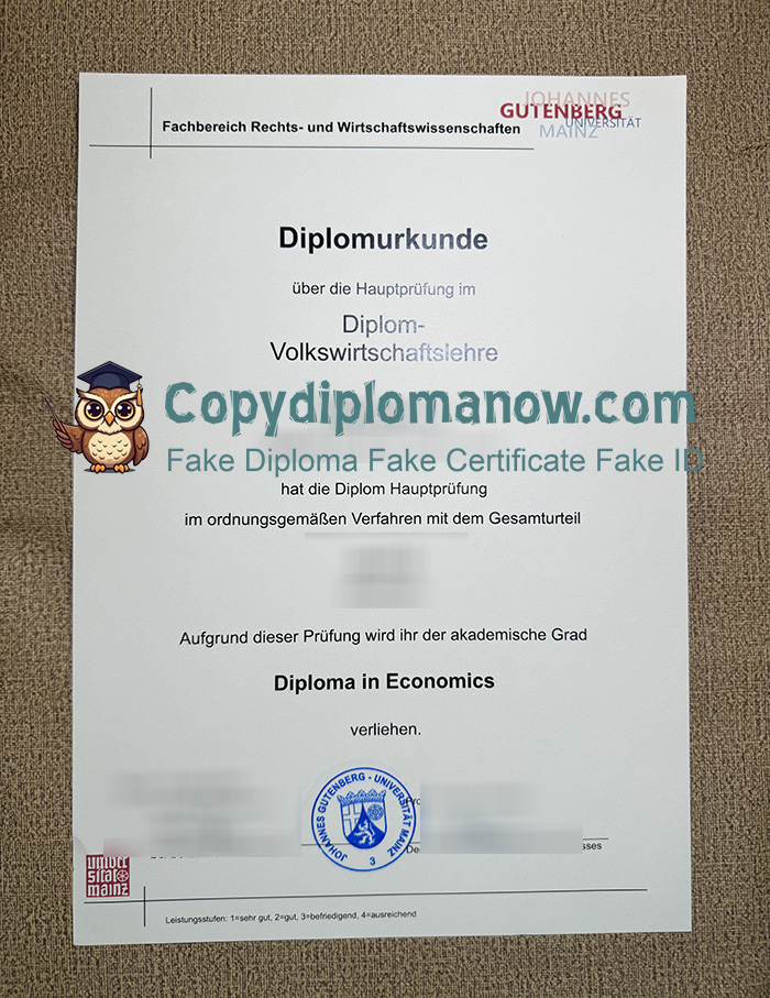 Johannes Gutenberg-Universität Mainz Urkunde