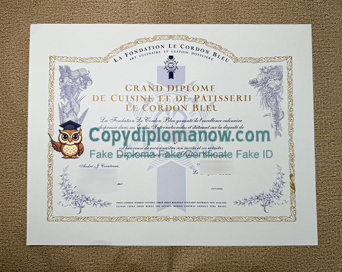 Le Cordon Bleu Certificate