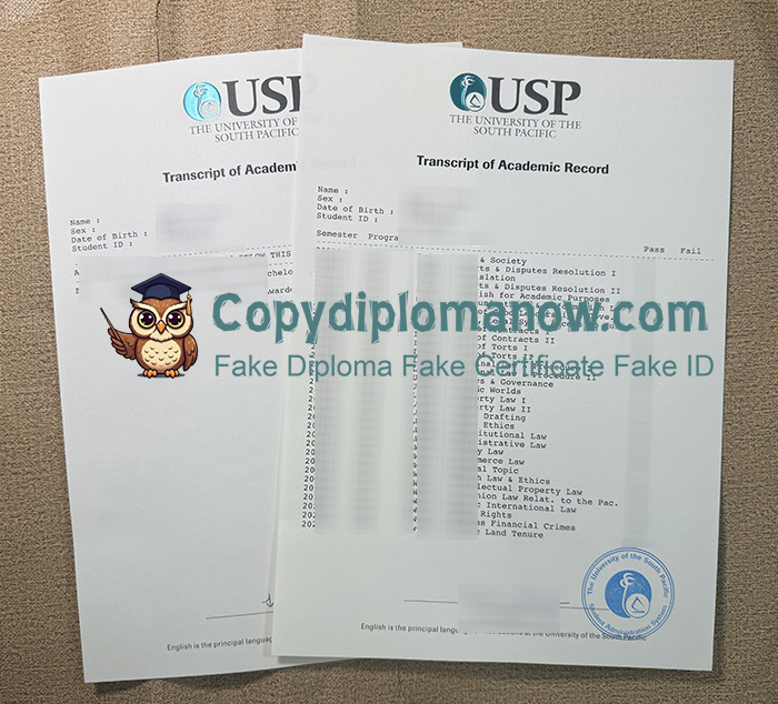 University of the South Pacific Transcript, USP Transcript