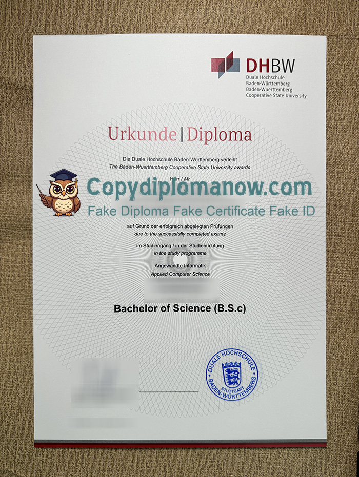 DHBW Urkunde, Baden-Württemberg Cooperative State University Diploma