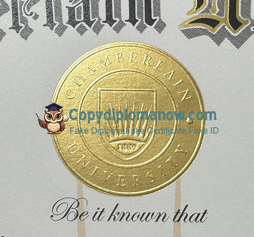 Chamberlain University Diploma seal