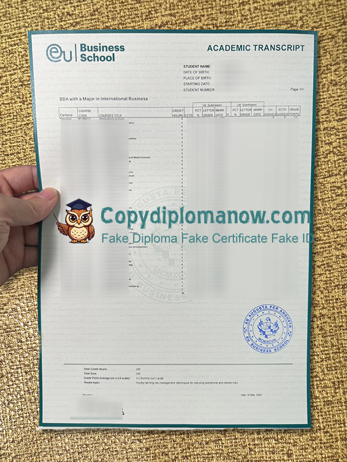 EU Business School Transcript