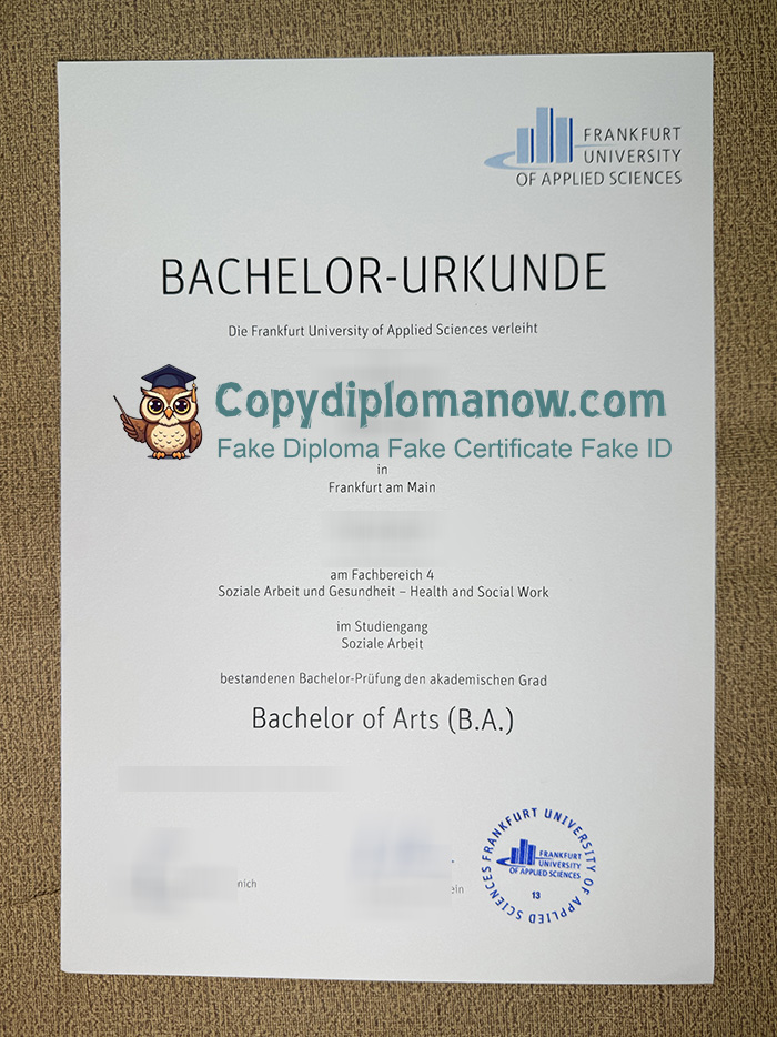 Frankfurt University of Applied Sciences Urkunde