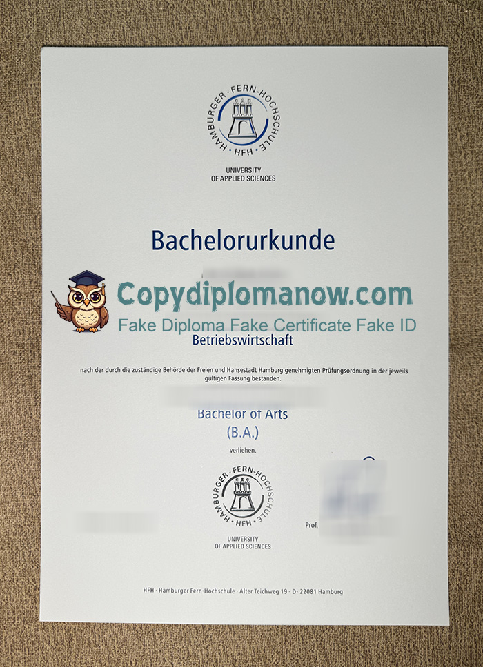 HFH Urkunde, Hamburger Fern-Hochschule Urkunde