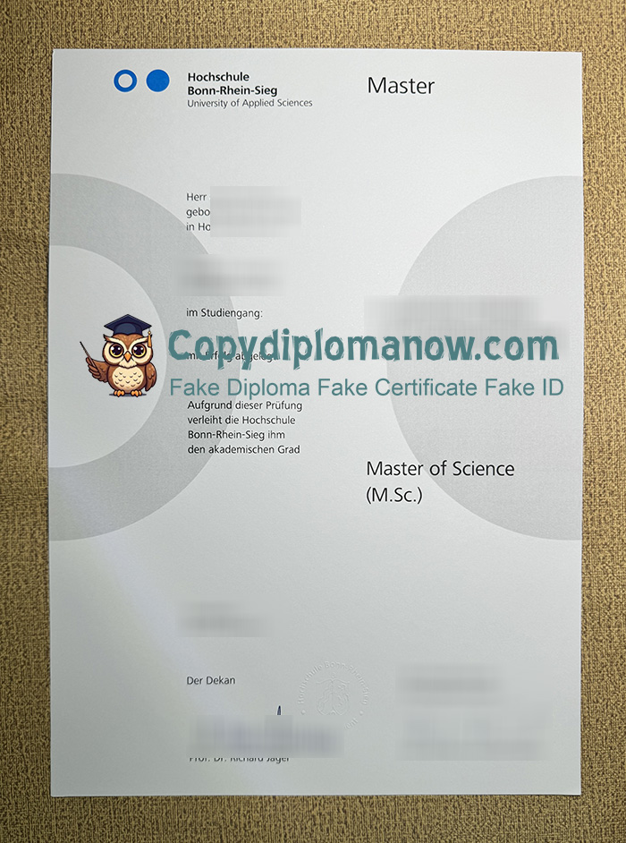 Hochschule Bonn-Rhein-Sieg Urkunde, H-BRS Urkunde