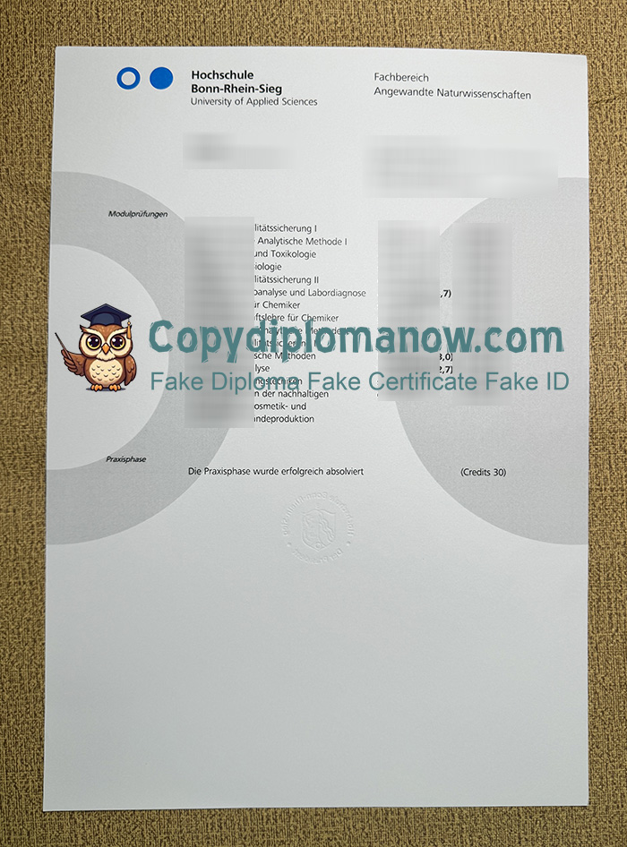 Hochschule Bonn-Rhein-Sieg Zeugnis, H-BRS Zeugnis