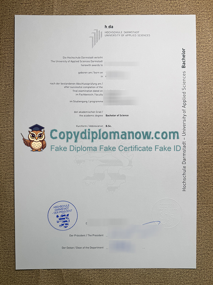 Hochschule Darmstadt Urkunde