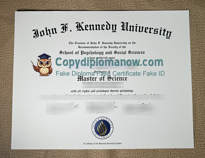 John F. Kennedy University Diploma