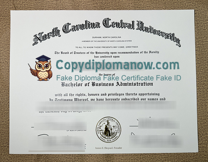 North Carolina Central University Diploma, NCCU Diploma