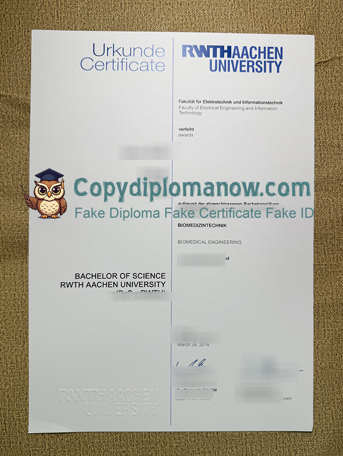 RWTH Aachen University Urkunde