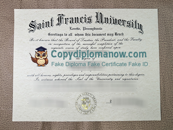 Saint Francis University Diploma, SFU Diploma