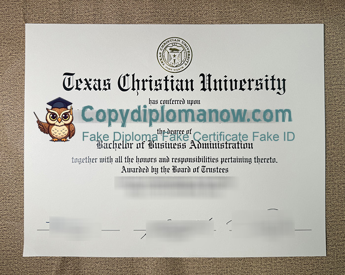 TCU Diploma, Texas Christian University Diploma