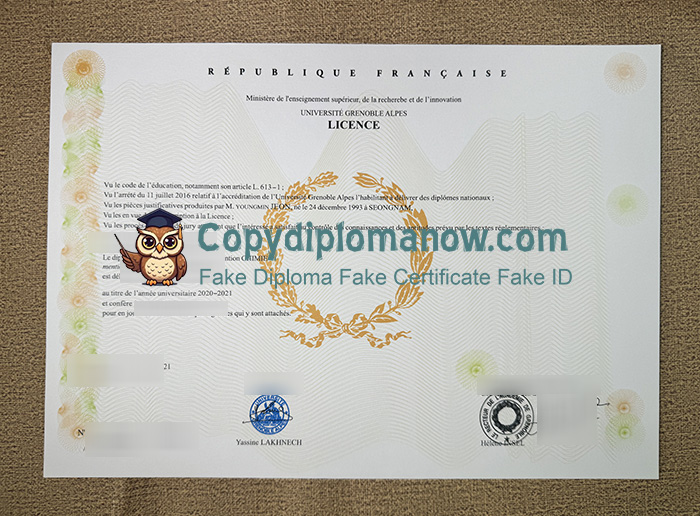 Université Grenoble-Alpes Diploma