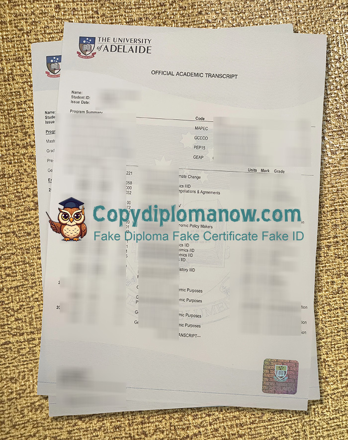 University of Adelaide Transcript