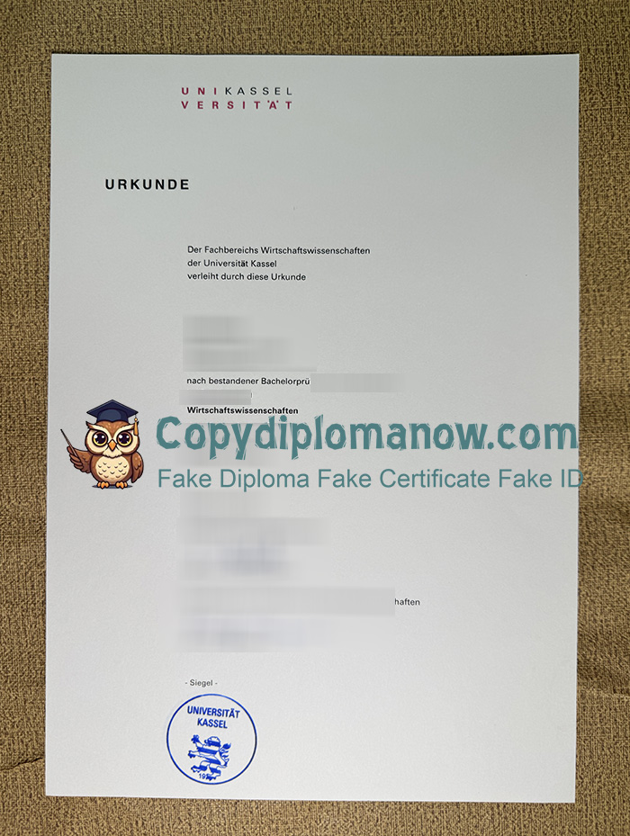 Universität Kassel Urkunde
