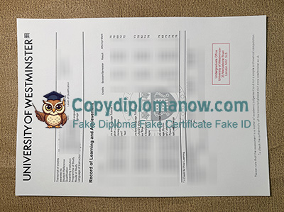 University of Westminster Transcript