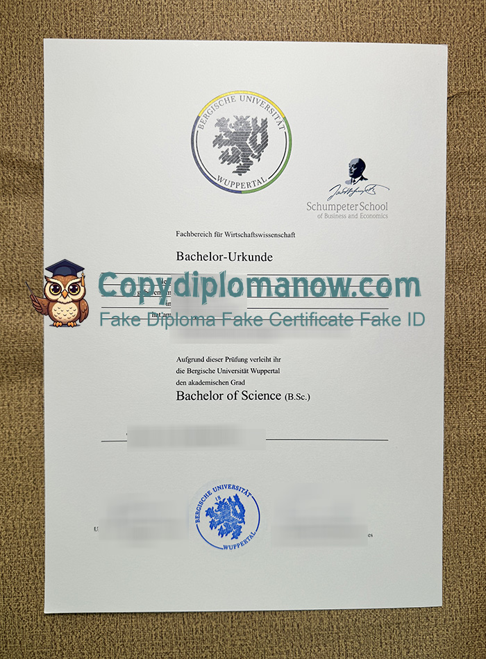 Universität Wuppertal Urkunde