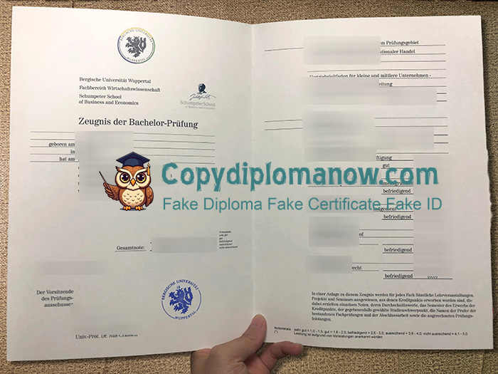 Universität Wuppertal Zeugnis