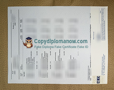 American University in Dubai Transcript