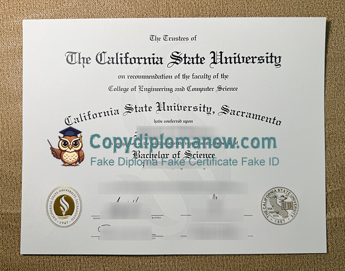CSUS Diploma, California State University, Sacramento Diploma