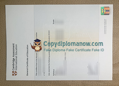 Cambridge GCE Certificate