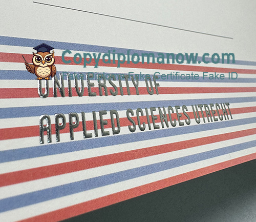 HU University of Applied Sciences diploma 3D hot stamping lettering