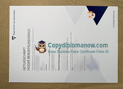 Hogeschool van Amsterdam Getuigschrift