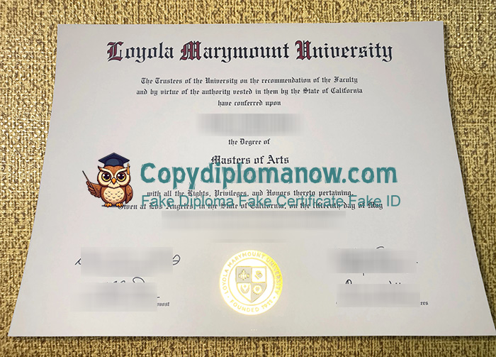 LMU Diploma, Loyola Marymount University Diploma