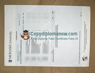 Monash University Transcript