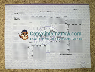Pennsylvania State University Transcript