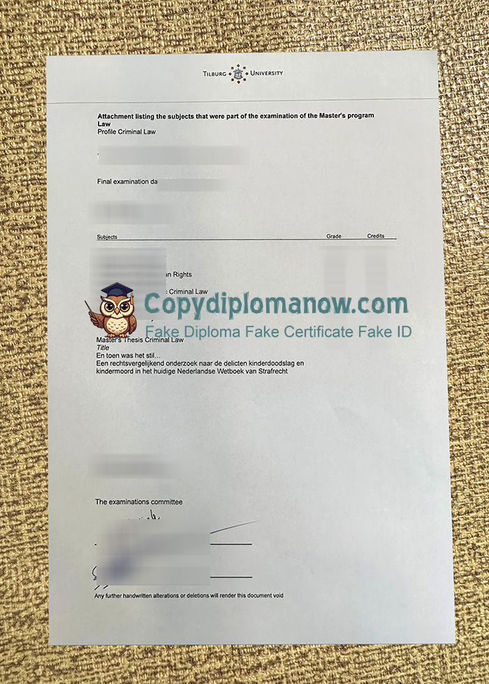 Tilburg University Transcript