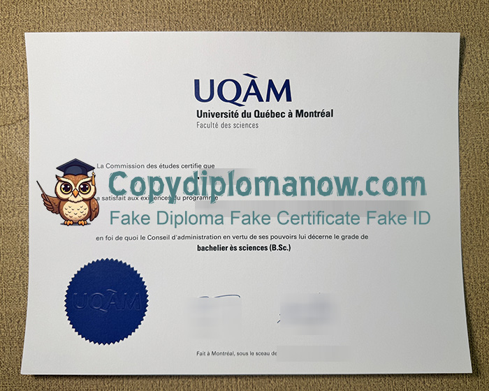 UQAM Diploma, Université du Québec à Montréal Diploma