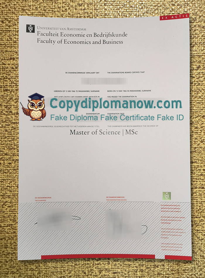 Universiteit van Amsterdam Diploma