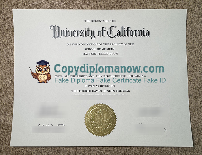 University of California, Riverside Diploma