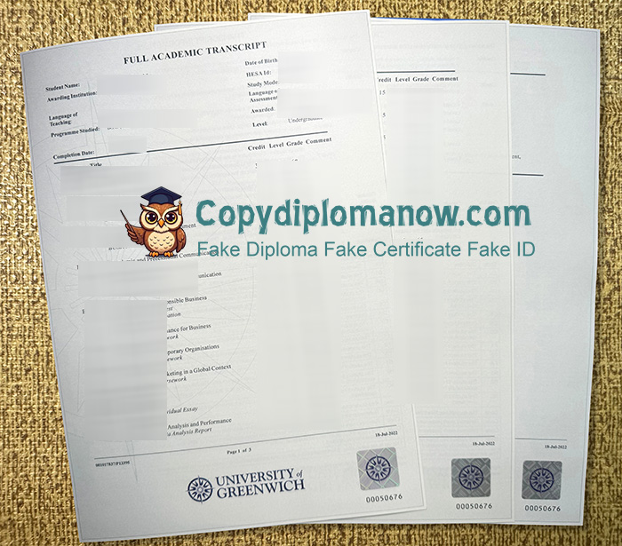 University of Greenwich Transcript