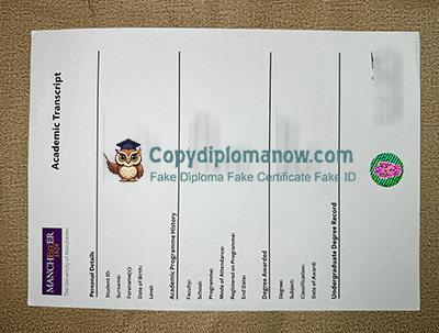 University of Manchester Transcript
