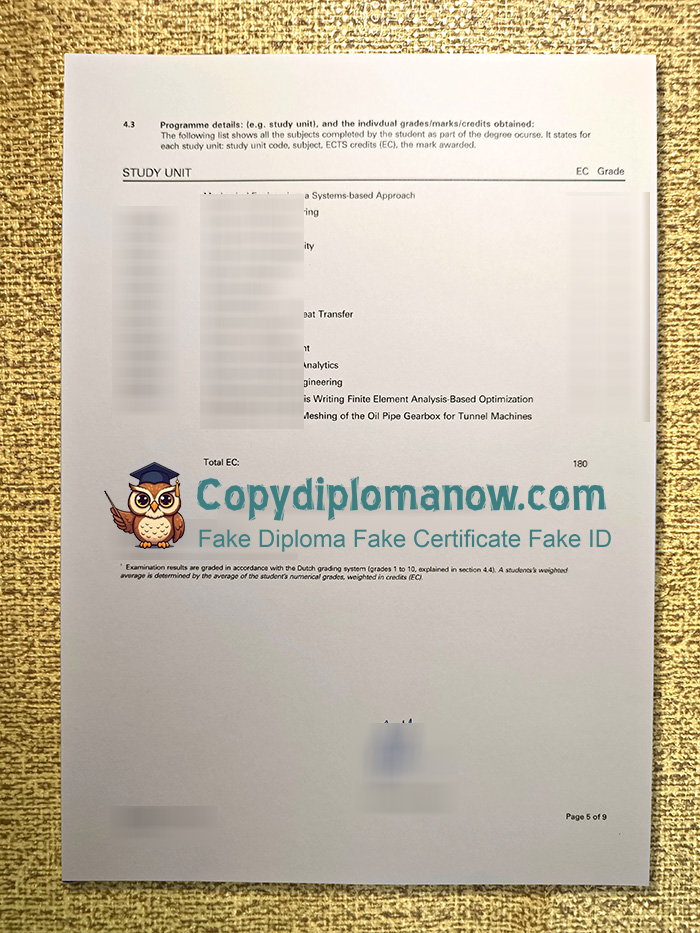 University of Twente Diploma Supplement