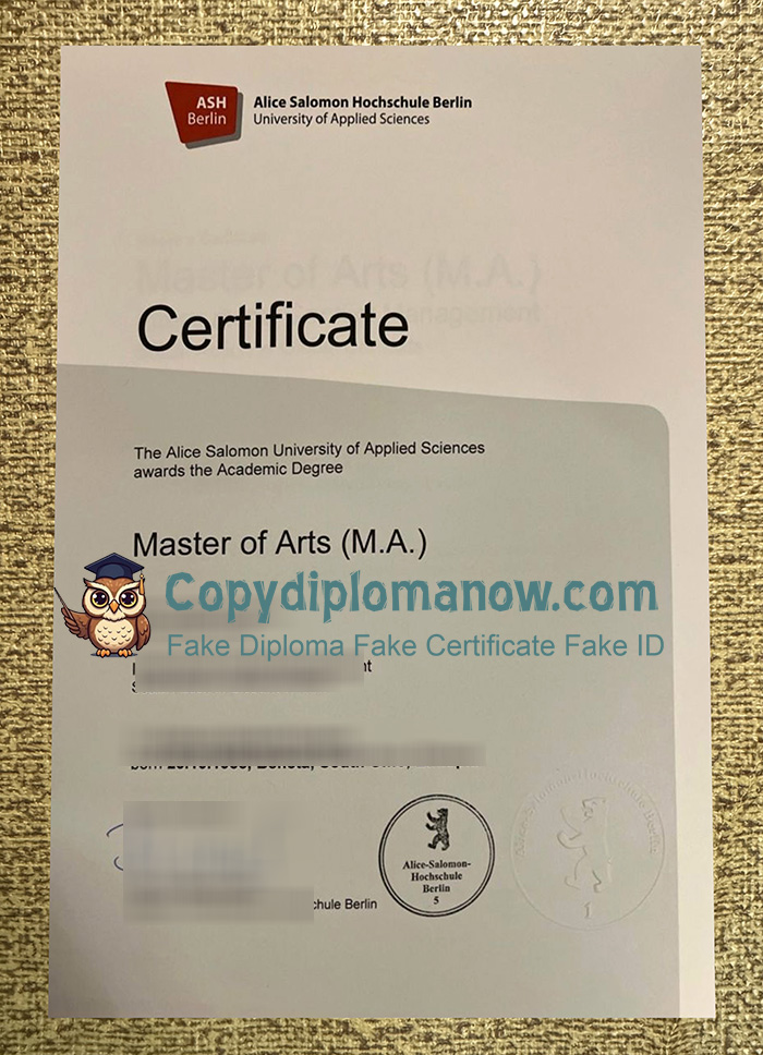 Alice Salomon Hochschule Berlin Urkunde