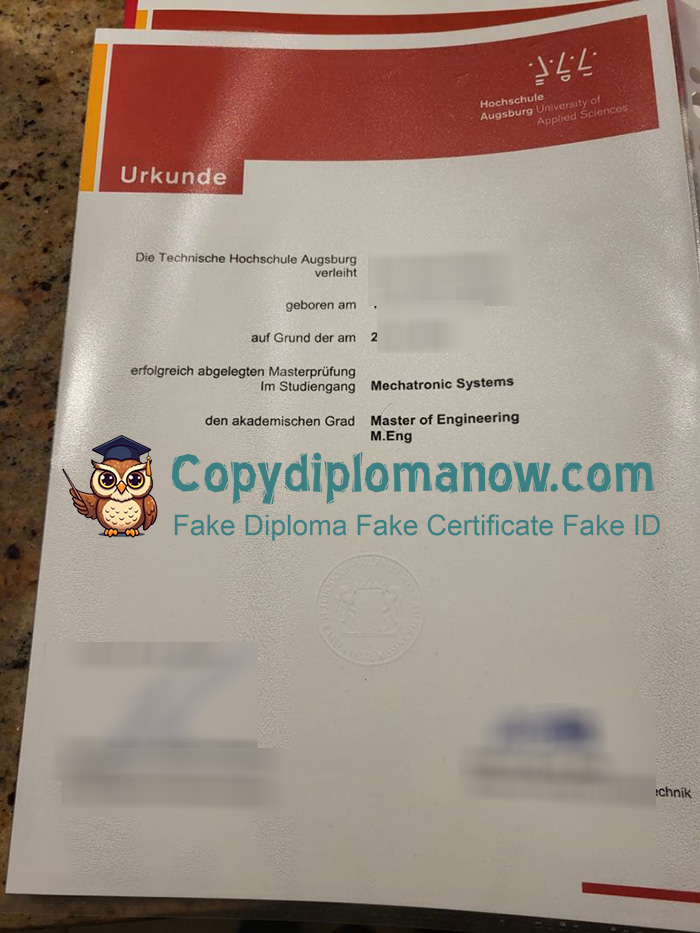Technische Hochschule Augsburg Urkunde