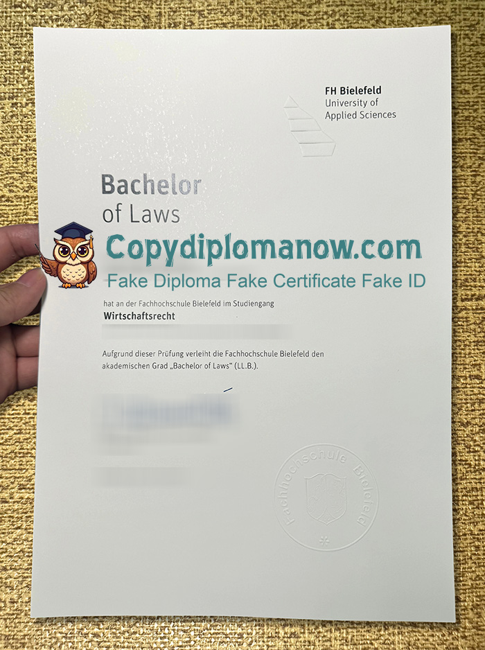 Hochschule Bielefeld Urkunde, HSBI Urkunde