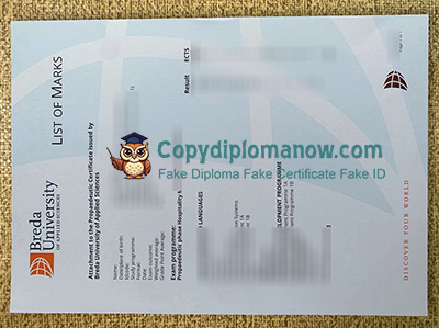 Breda University of Applied Sciences Transcript