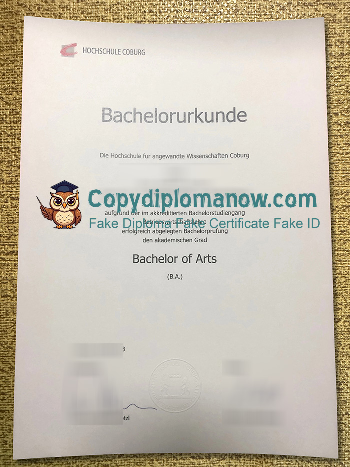 Hochschule Coburg Urkunde