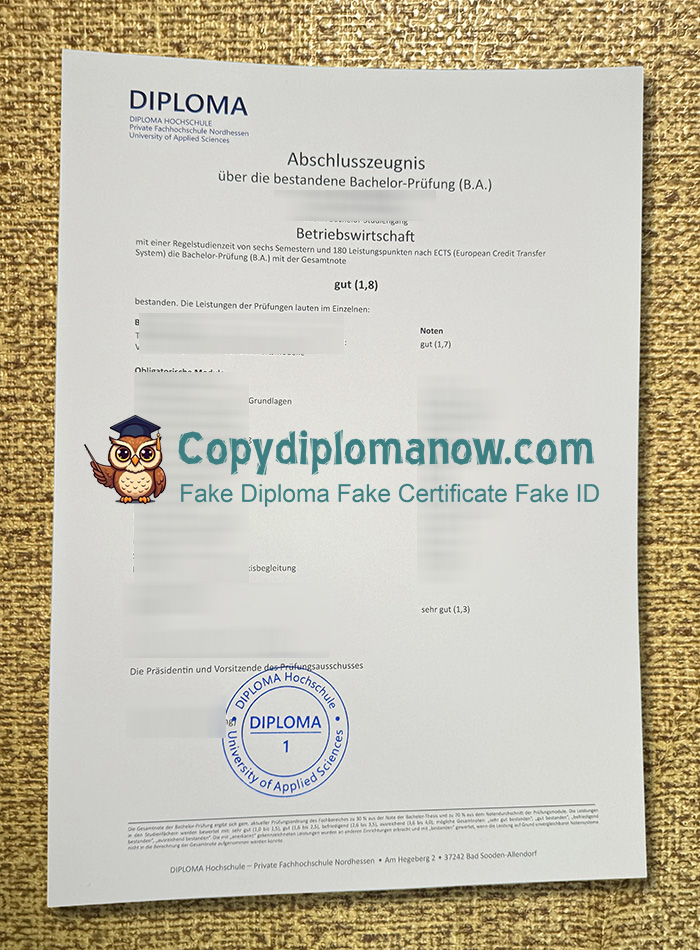 Diploma Hochschule Zeugnis