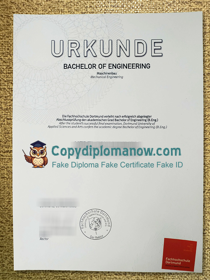 Fachhochschule Dortmund Urkunde