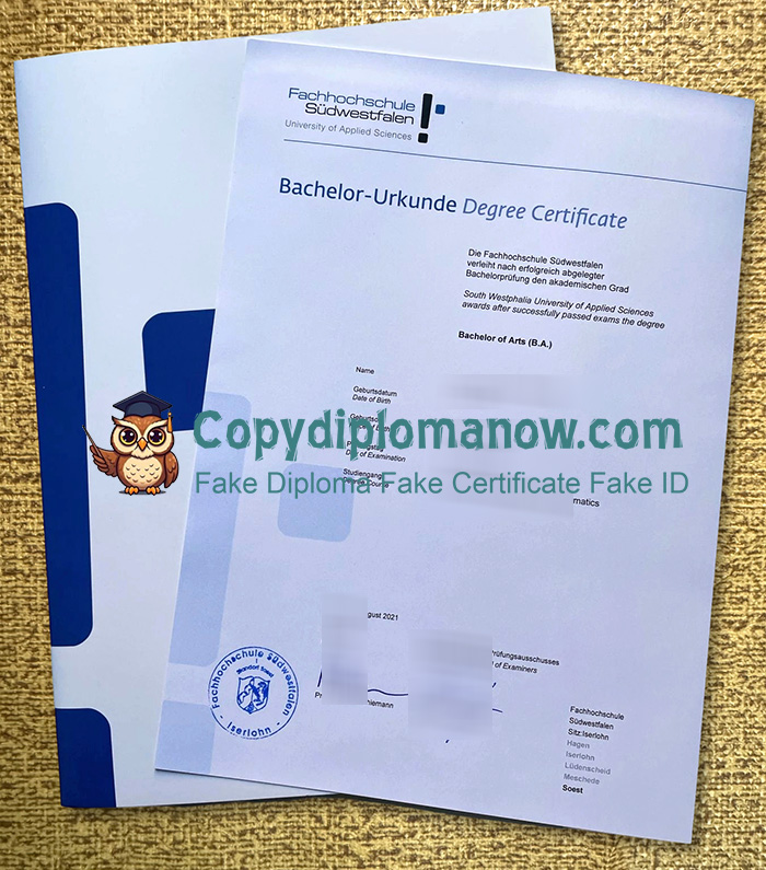 Fachhochschule Südwestfalen Urkunde